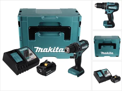 Produktbild von Makita DHP 485 RF1J Akku Schlagbohrschrauber 18 V 50 Nm Brushless + 1x Akku 3,0 Ah + Ladegerät + Makpac