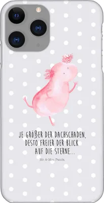 Produktbild von Mr. & Mrs. Panda Iphone 11 Pro Handyhülle Axolotl Tanzen - Grau Pastell - Geschenk, Premium Kunststoff, Sterne, Axolot, Handy Case, Freundin, gut Gelaunt