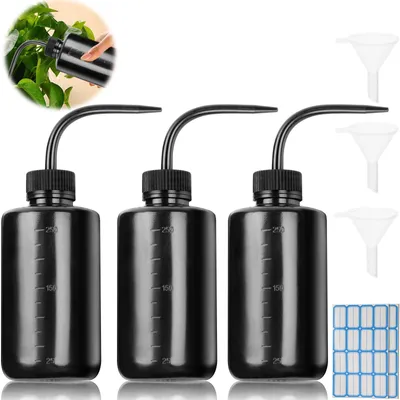 3er-Pack Quetschflaschen 250 ml schwarz für Labor & Pflanzen