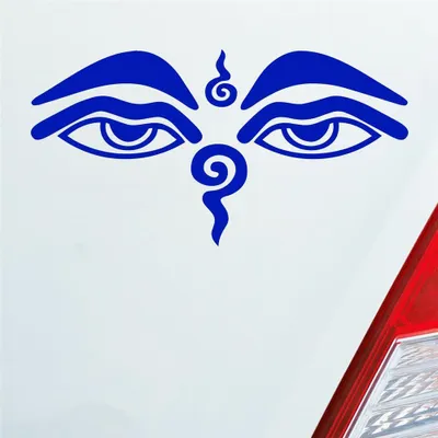 Produktbild von Auto Aufkleber Buddhismus Sehendes Auge Eye Buddha Asien 12x6 cm Dunkelblau Sticker Heckscheibenaufkleber