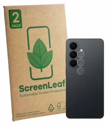Produktbild von 2x ScreenLeaf Schutzfolie für Samsung Galaxy S26 Enterprise Edition (NUR Kameraschutz) nachhaltiger Displayschutz Display Schutz Folie Klar Transparent