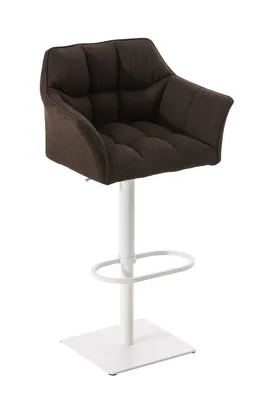 Produktbild von TPFLiving Barhocker Damaskus Gestell weiß Stoff Braun