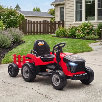 Produktbild von AIYAPLAY Elektrischer Kinder Traktor 3-Gang mit Anhänger, 2 Motor, für 3-8 Jahre