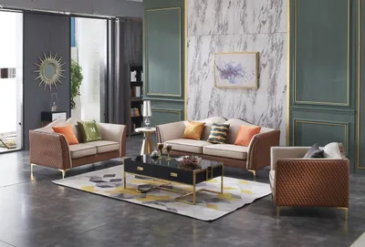 Immagine prodotto di Set di divani 3+2 posti Set classico Divani in pelle Divani imbottiti