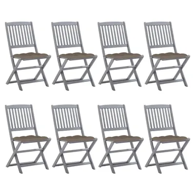 Produktbild von Klappbare Gartenstühle 8 Stk. mit Kissen Massivholz Akazie