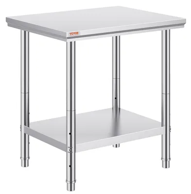 Image de VEVOR Table en acier inoxydable 60X76cm Table de travail avec 3 niveaux de hauteur Gastronomie Gastro Table de découpe pour cuisine Restaurant