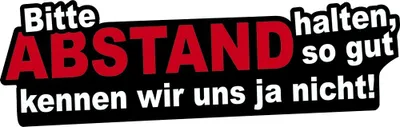 Produktbild von Hermann Schütz Aufkleber Abstand halten so gut kennen wir uns ja nicht