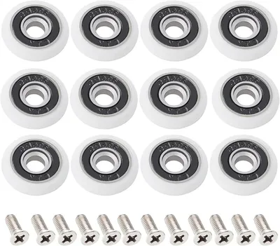 Productafbeelding van Douchedeur Rollers - Loopwielen Deur - Douchecabine Reparatie - Stille Werking - 12 Stuks - Wit