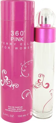 A bottle of Perry Ellis 360 Pink for Women Eau de Parfum and its packaging.