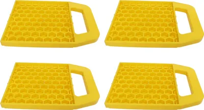 Immagine prodotto di 4 pezzi Blocco per cric del camper impedisce ai cric di affondare, antiscivolo, resistente alle intemperie, blocco di livellamento per rimorchi