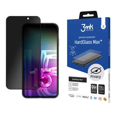 Produktbild von 3mk Display Gehärtetes Glas HardGlass Max Privacy für iPhone 15 Plus 0,3mm 9H