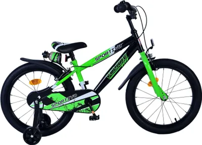 Produktbild von Volare Sportivo Kinderfahrrad für Jungen - 18 Zoll in Grün Schwarz mit Zweihandbremsen