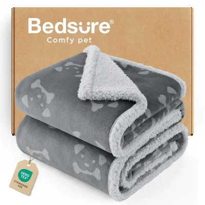 Hundedecke wasserdicht Sherpa-Fleece 127x152 cm Grau