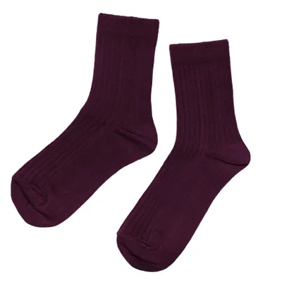 Produktbild von Damen Basic Socken aus Baumwolle Casual Rippe Traube Größe 39-42