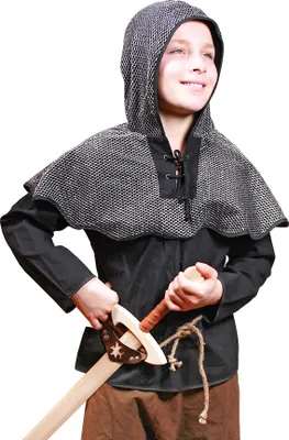 Produktbild von Ringpanzerhemd aus Baumwoll-Polyester-Mischgewebe mit Kragenschnürung