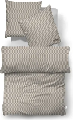 Produktbild von Satin-Bettwäsche - 135 x 200 cm - Taupe - Baumwolle - mit Reißverschluss