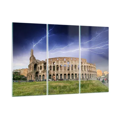 Produktbild von Bilder auf glas - Italien Architektur Kolosseum Tourismus - 165x110cm - Glasbilder - Wandbilder - Kunstdruck - Wanddekoration aus Glas - Glas Bilder - Wandbild auf Glas - GCE165x110-2505