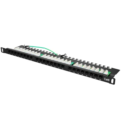 Productafbeelding van Extralink CAT6 UTP Patchpaneel 0,5U, 24 Poorten, 19-inch, Professioneel Netwerkpaneel