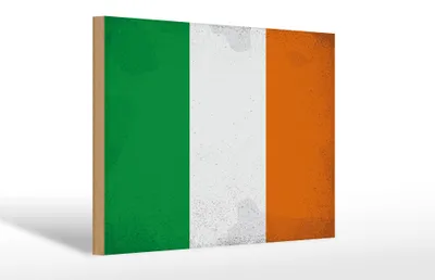 Produktbild von Holzschild Flagge Irland 30x20cm Flag of Ireland Vintage