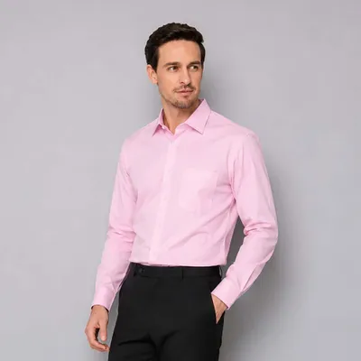Produktbild von Herren Hemd langarm, rosa, Größe 43/44 : 44 : rosa : 60% Baumwolle 40% Polyester