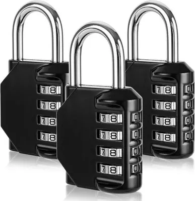 Immagine prodotto di Lucchetto a combinazione - resistente alle intemperie - 3 pezzi - lega di zinco