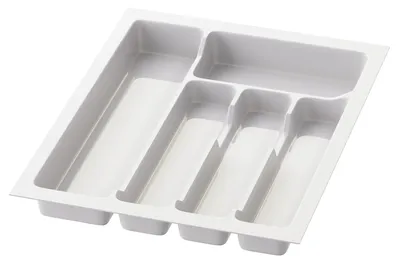 Produktbild von Sossai Besteckeinsatz Divio für Schubladen 40cm | 33 x 43 cm | Weiß Besteckkasten Schubladeneinsatz
