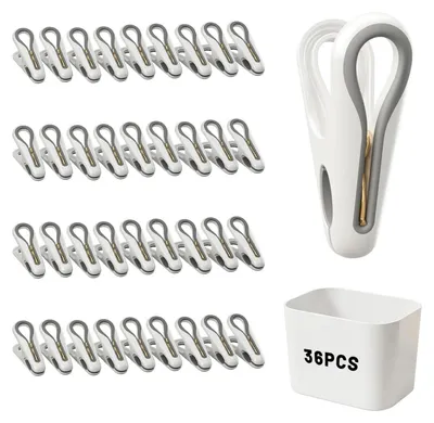 Immagine prodotto di Omgoods - Set di 36 mollette per abiti con contenitore per uso domestico