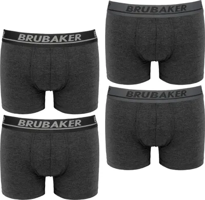 Immagine prodotto di Brubaker boxer retrò da uomo - Confezione da 4 boxer retrò - Pantaloni boxer hipster con elastico in vita Confortevoli e traspiranti senza apertura - Intimo da uomo in cotone e Spandex®