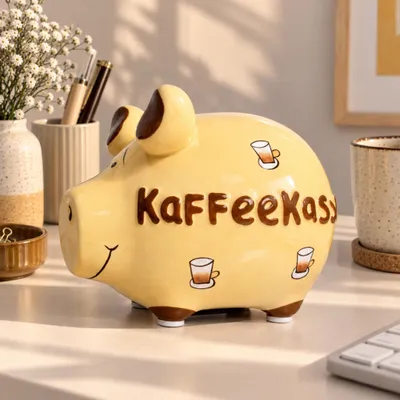 Produktbild von Lustige Spardose Sparschwein KAFFEEKASSE braun 12,5 cm