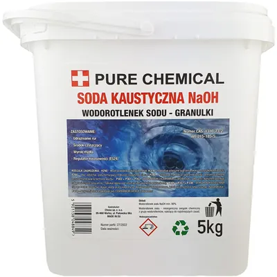 Zdjęcie produktu dla PURE CHEMICAL | soda kaustyczna | soda kaustyczna do rur | wodorotlenek sodu | 5 kg