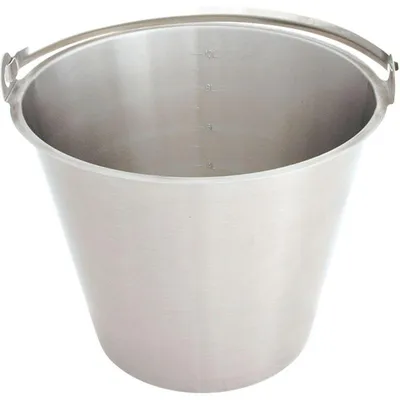 Produktbild von Edelstahleimer, ohne Bodenreifen, mit Maßeinteilung, 15 Liter
