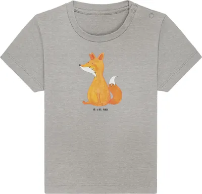 Produktbild von Mr. & Mrs. Panda  T-Shirt Einhorn Fuchs 24. - 36. Monat - Heather Grey - Geschenk, Baby, Fuchshörnchen, Kurzarmshirt, Unicorns, Unicorn, Babyshirt, Füchse, Einhörner