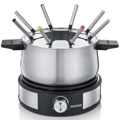 Image de Fondue/crepiere.1500w.8pers.inox/noir. - Severin
