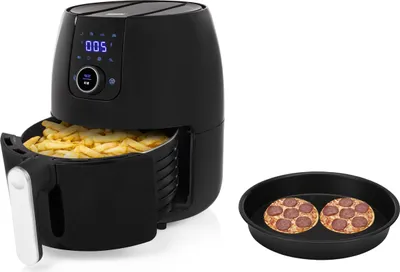 Produktbild von Digitale 2in1 XXL Heißluftfritteuse 4,5L mit Pizzapfanne - Frittieren ohne Öl
