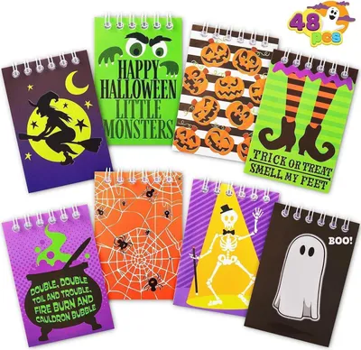 Obrázok produktu pre JOYIN Halloweenska sada poznámkových blokov 48 kusov (8 vzorov) Detský darček trik alebo liečba