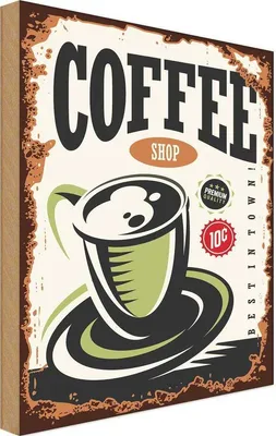 Obrázok produktu pre vianmo Drevený nápis 30x40 cm Coffee Shop Premium Káva