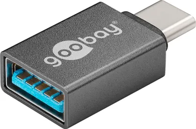 Immagine prodotto di Adattatore USB-C™/USB-A 3.0 OTG SuperSpeed per cavo di ricarica, grigio, adattatore USB-C™ con spina USB-C™ > presa USB 3.0 (tipo A). Versione colore grigio