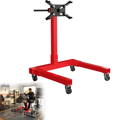 Obrázek produktu pro XINZI Stojan na motor, držák motoru z lakované oceli, nosnost až 570 kg, otočný držák motoru, robustní a odolný, vhodný do garáží a dílen