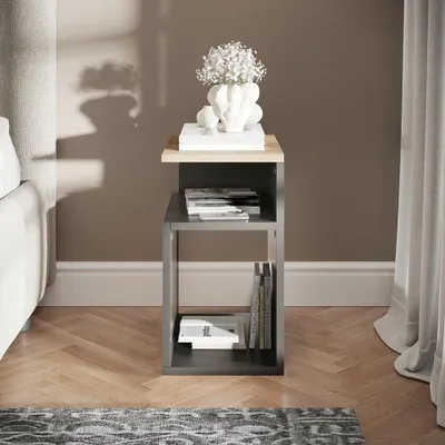 Zdjęcie produktu dla Stolik nocny Vicco Elios Antracyt/złoty dąb 25 x 45.3 cm, Model 56393