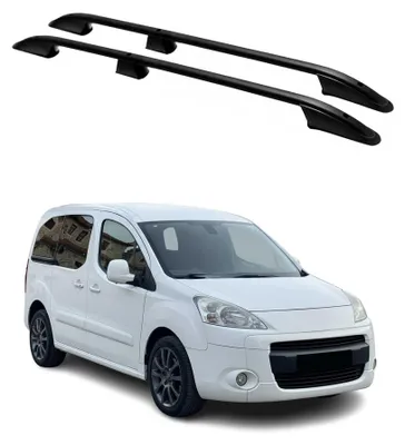 Image de Barres de toit longitudinales pour Peugeot Partner Tepee 2008-2018 L1 Alu Noir