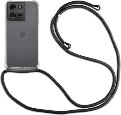 Produktbild von Handykett für Motorola Moto G75 Hülle mit Kordel Handyhülle mit Band in Schwarz