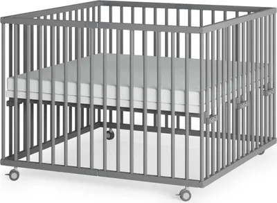Produktbild von Laufgitter 100x100 cm faltbar mit SleepPlus Matratze - grau
