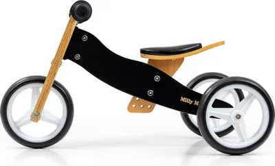 Obrázek produktu pro Dětské multifunkční odrážedlo kolo 2v1 Milly Mally JAKE Classic Black