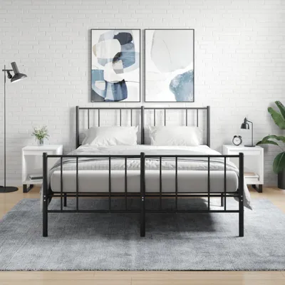 Produktbild von VidaXL 830737, Weiß, Metall, Holz, 400 mm, 350 mm, 500 mm, 2 Stück(e)