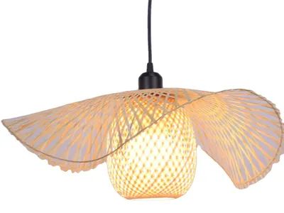 Imagen del producto de Lámpara colgante, diseño tejido a mano, compatible con bombillas E27, ancho 55 cm, SIN bombilla incluida