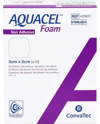 Produktbild von AQUACEL Foam nicht-adhäsiv 5x5cm, 10 St VER