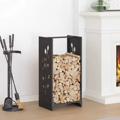 Produktbild von CLORIS Brennholzregal Schwarz 40x30x80 cm Kaltgewalzter Stahl 864219