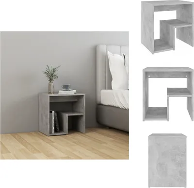 Immagine prodotto di vidaXL Comodino grigio cemento 40x30x40 cm materiale a base di legno - Comodini