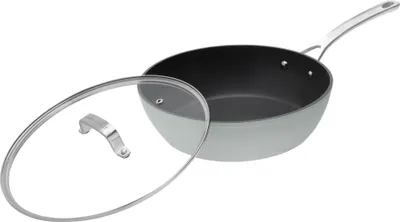 Produktbild von Laura Ashley – Kochgeschirr – Pfannen – 28 cm, geschmiedete Aluminium-Sauteuse mit Antihaftbeschichtung und Glasdeckel in Sage Leaf von Pendeford
