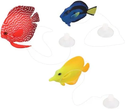 Productafbeelding van Siliconen aquariumdecoratie, kunstmatig, glanzend, ontwerp van een clownvis. Veilig voor vissen, met een natuurlijke uitstraling